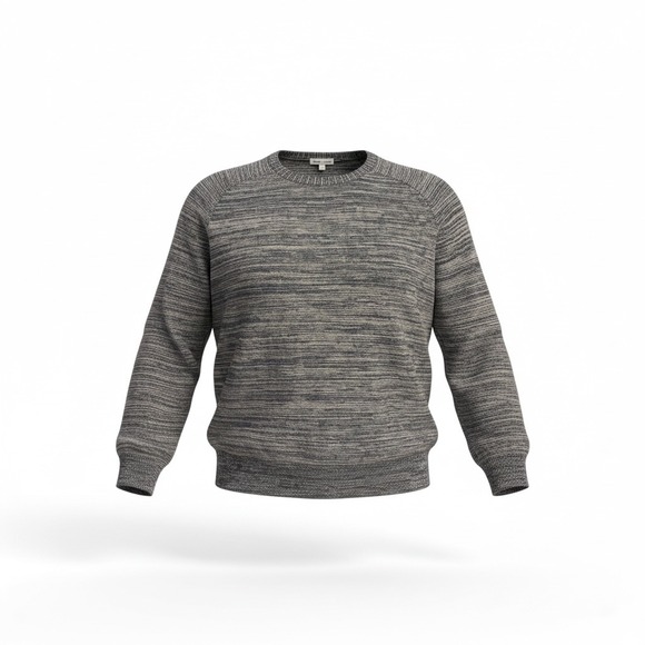 Peter Millar Crown Cool Mens XL Merino Wool Linen Crewneck Sweater Grey White